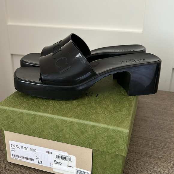 Gucci Rubber Slide Mules - Picture 3 of 8